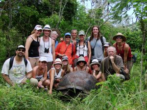 Students & EduTour Participants with Galapagos Giant Tortoise